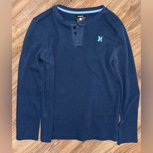 Hurley Navy Long Sleeve Henley Shirt